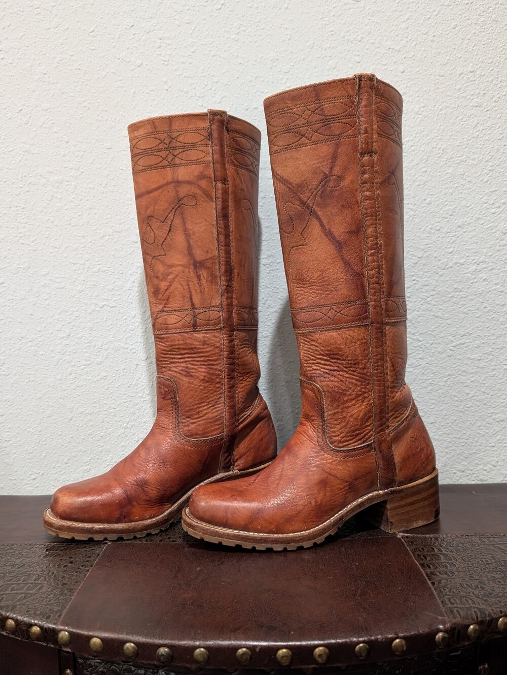 FRYE Campus Horse stitching Boots Size 7 Women's - Picture 15 of 16